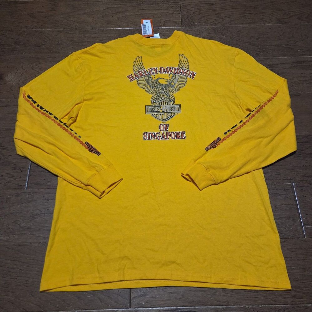 Harley Davidson Long Sleeve Shirt Mens XL Graphic Biker Tee Y2K Logo Singapore - Picture 5 of 9